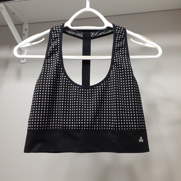 Sports Bra - Black with white dots - size Medium - Picture 1 of 2